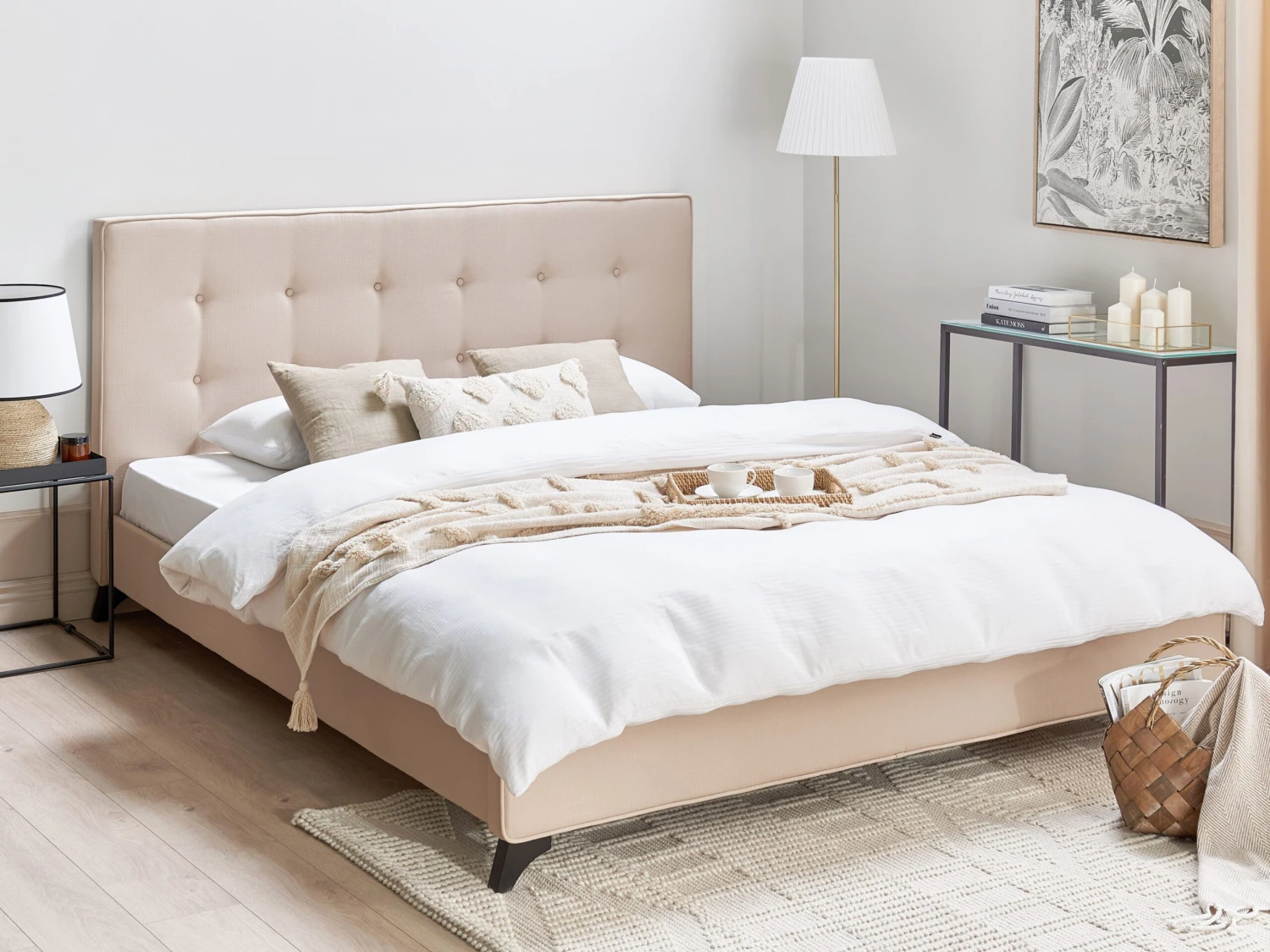 Bed Stof Beige In Diverse Formaten AMBASSADOR - Afbeelding 2