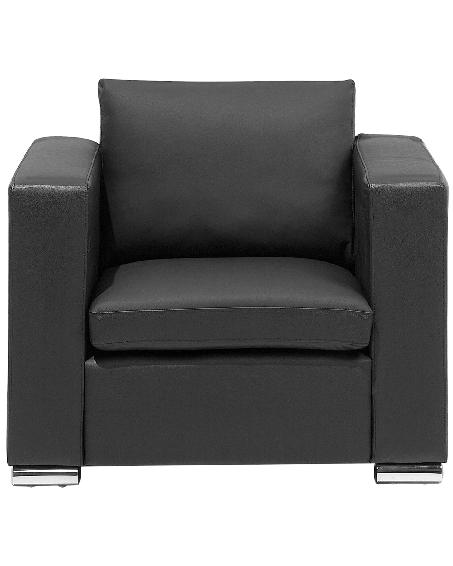 Fauteuil Leer Zwart HELSINKI - Afbeelding 4