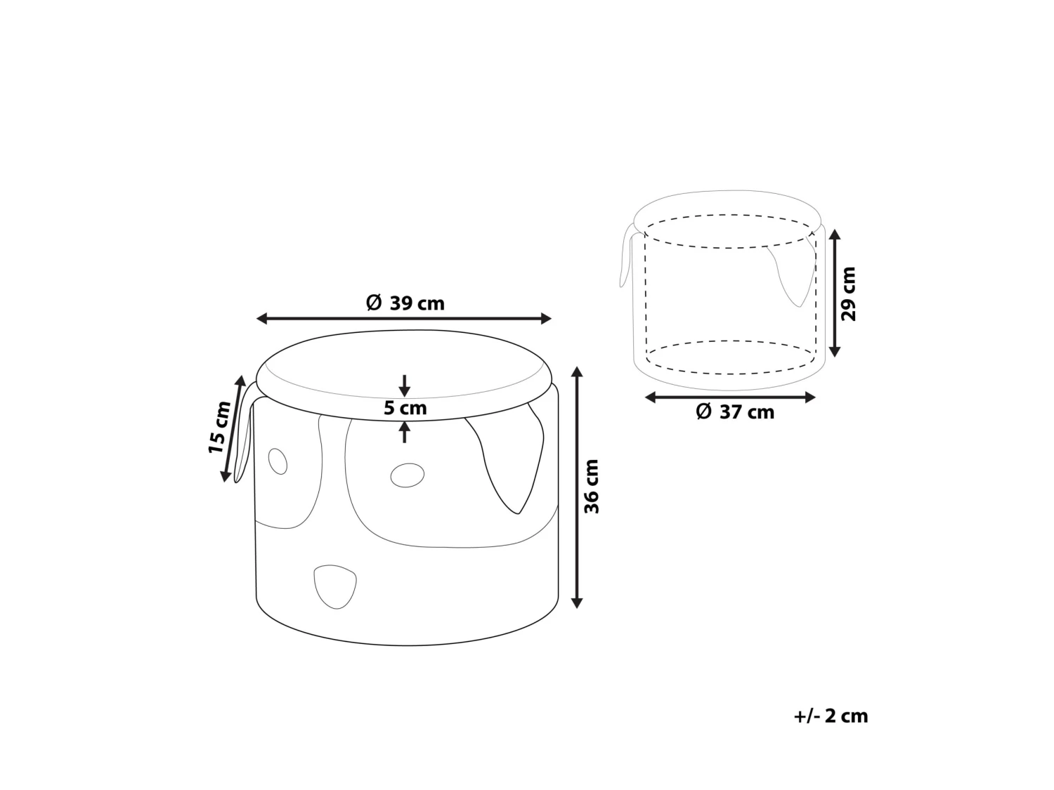 Poef Meerkleurig WILSON - Afbeelding 7