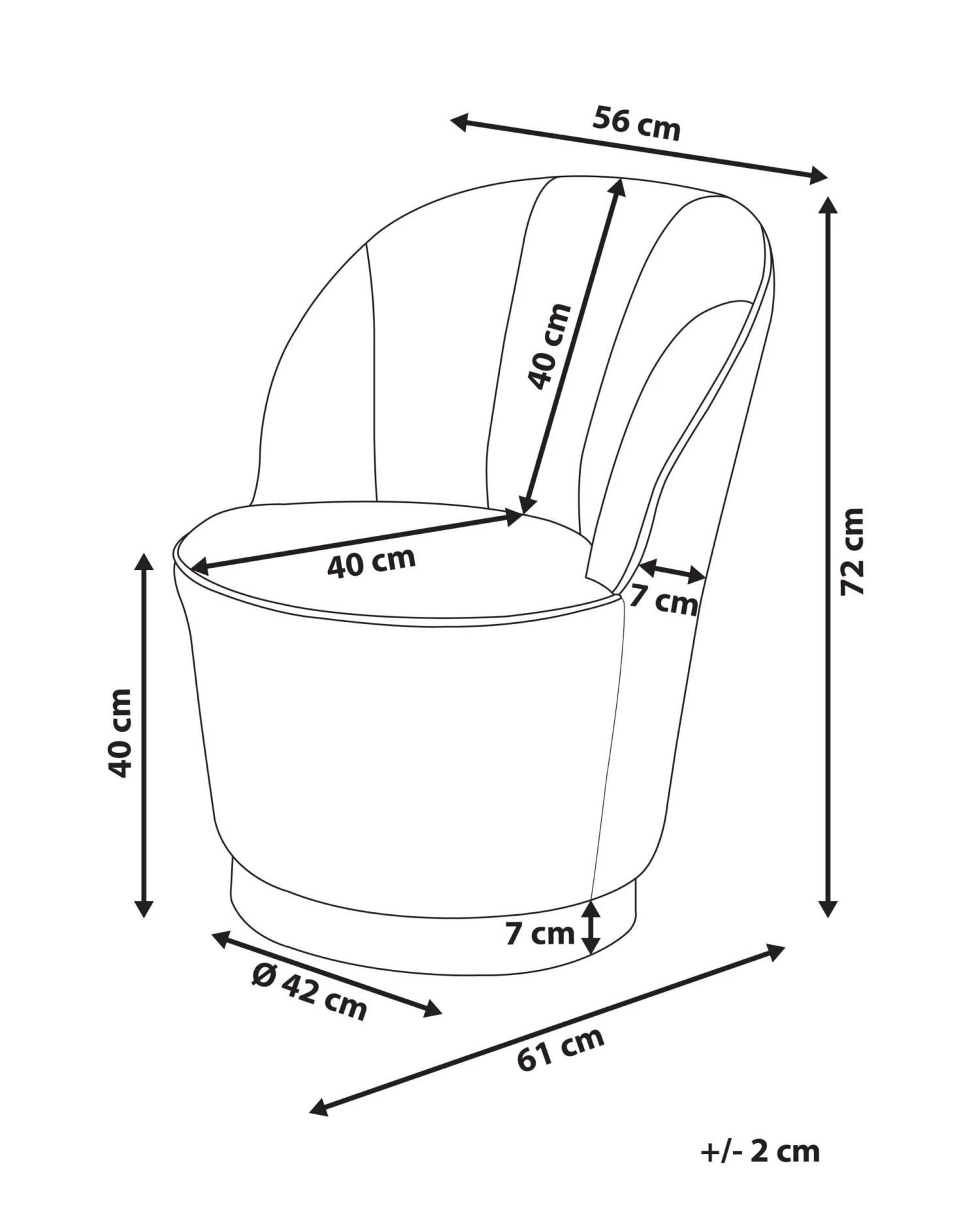 Fauteuil Fluweel Donkerblauw ALBY - Afbeelding 8