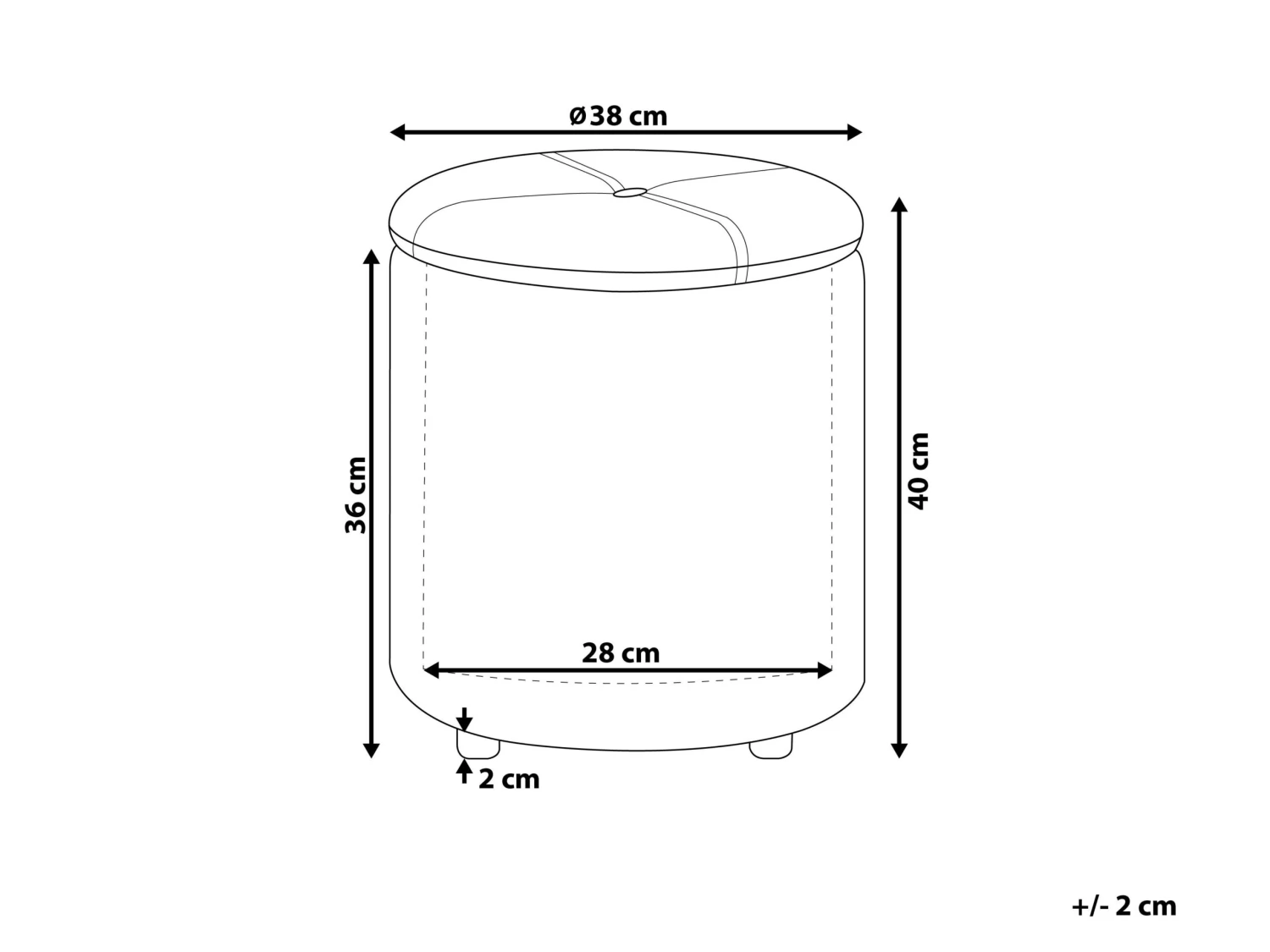 Poef Kunstleer Zwart MARYLAND - Afbeelding 8