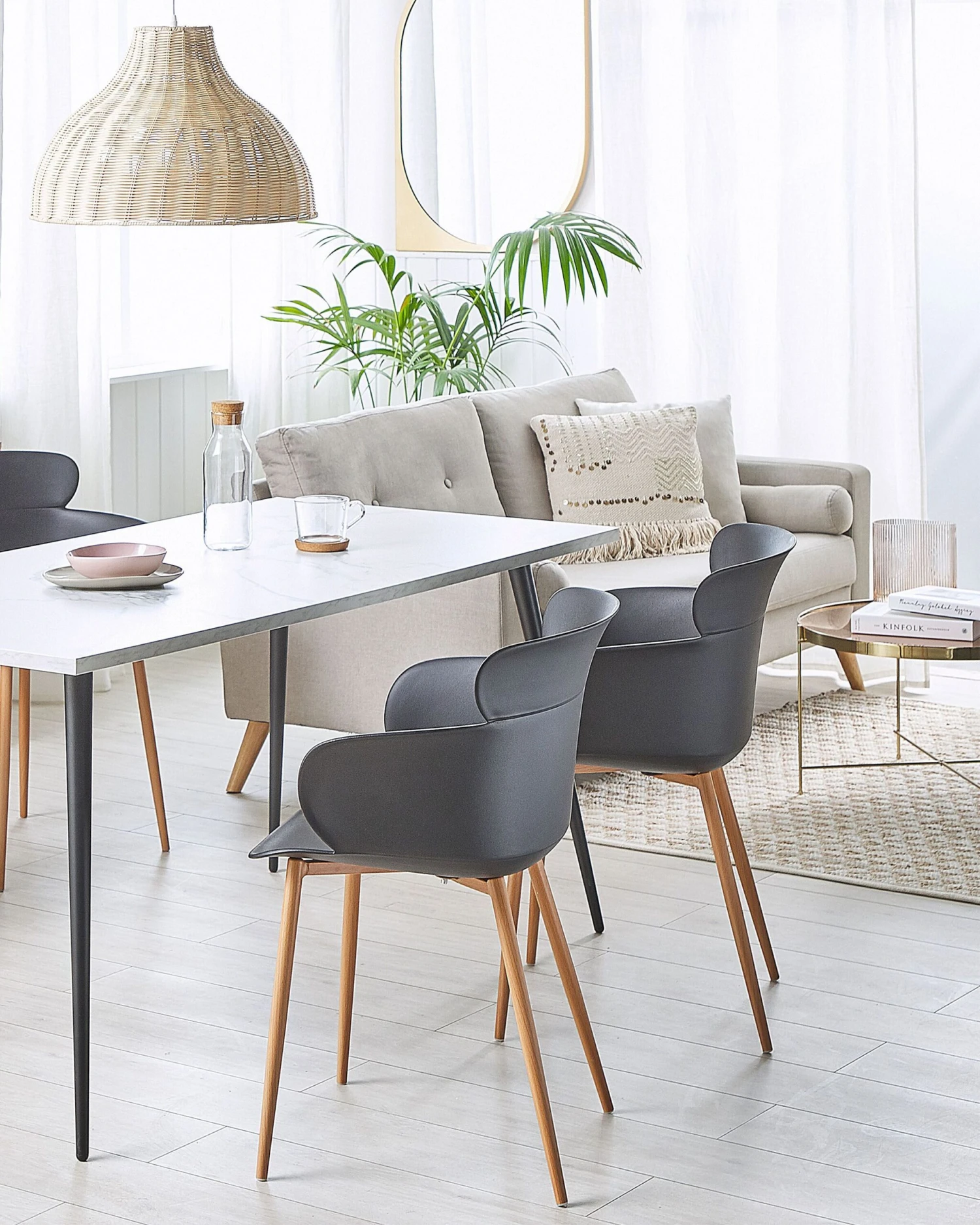 Eetkamerstoel Set Van 2 Kunststof Zwart SUMKLEY - Afbeelding 2