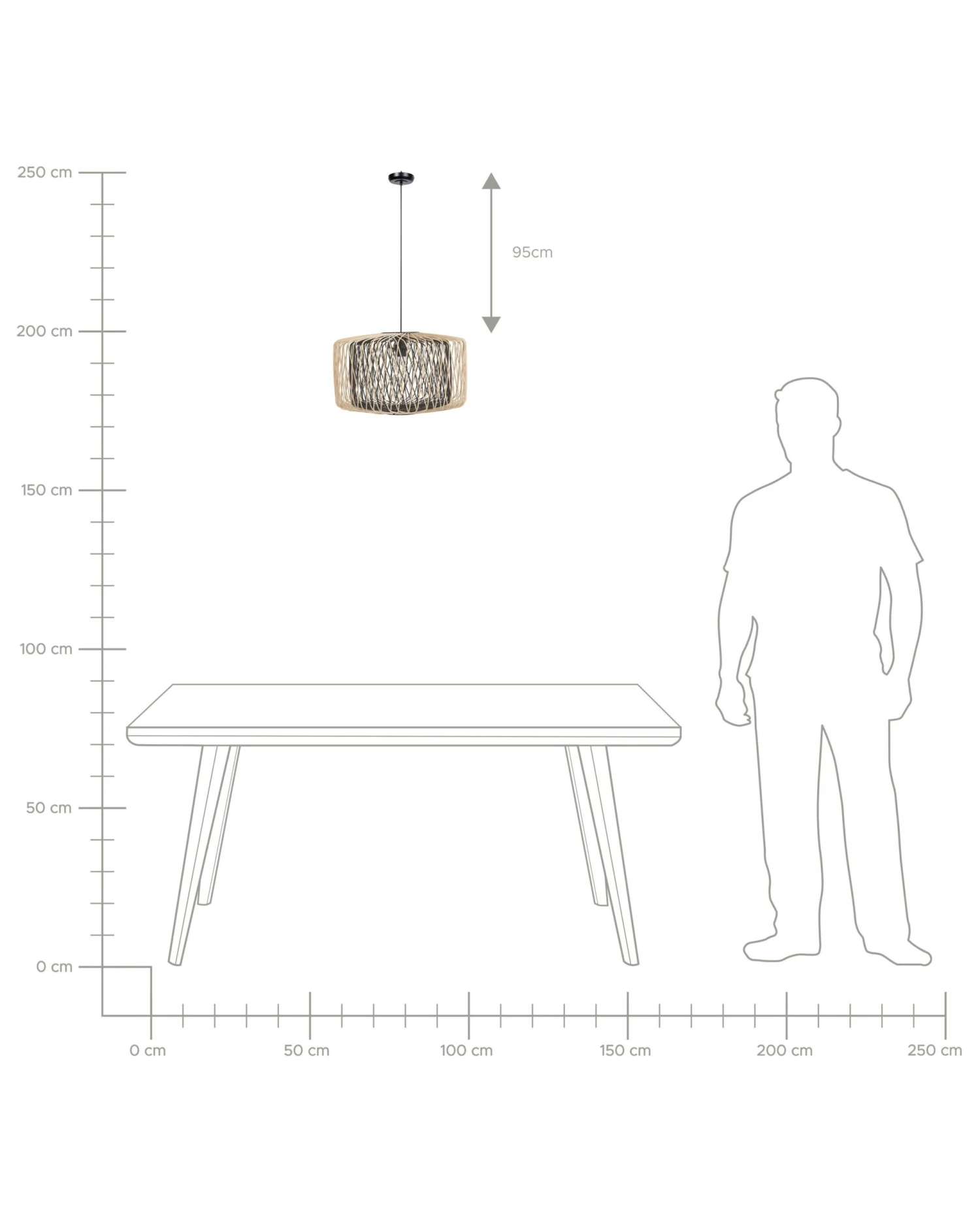 Hanglamp Lichtbruin/zwart JAVARI - Afbeelding 8