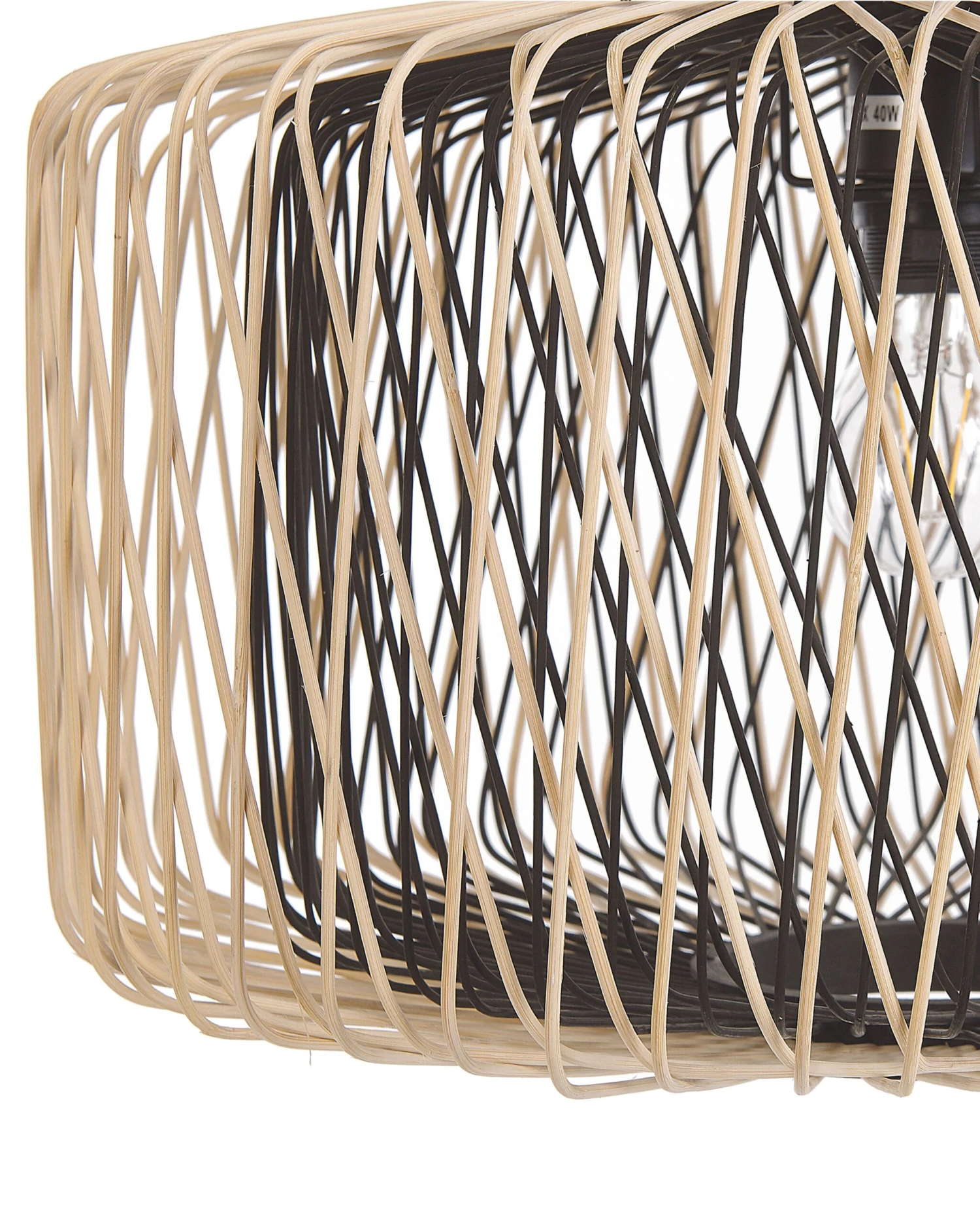 Hanglamp Lichtbruin/zwart JAVARI - Afbeelding 6