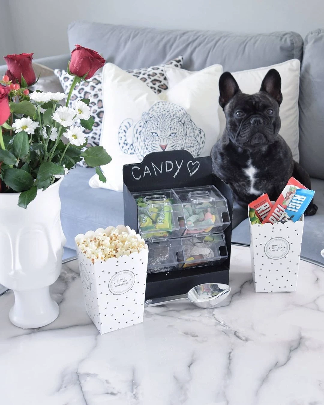 Salontafel Marmerlook Wit/zilver MERIDIAN II - Afbeelding 6