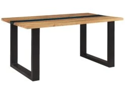 Eettafel Acaciahout Lichtbruin/zwart 160 X 90 Cm RIVIERE