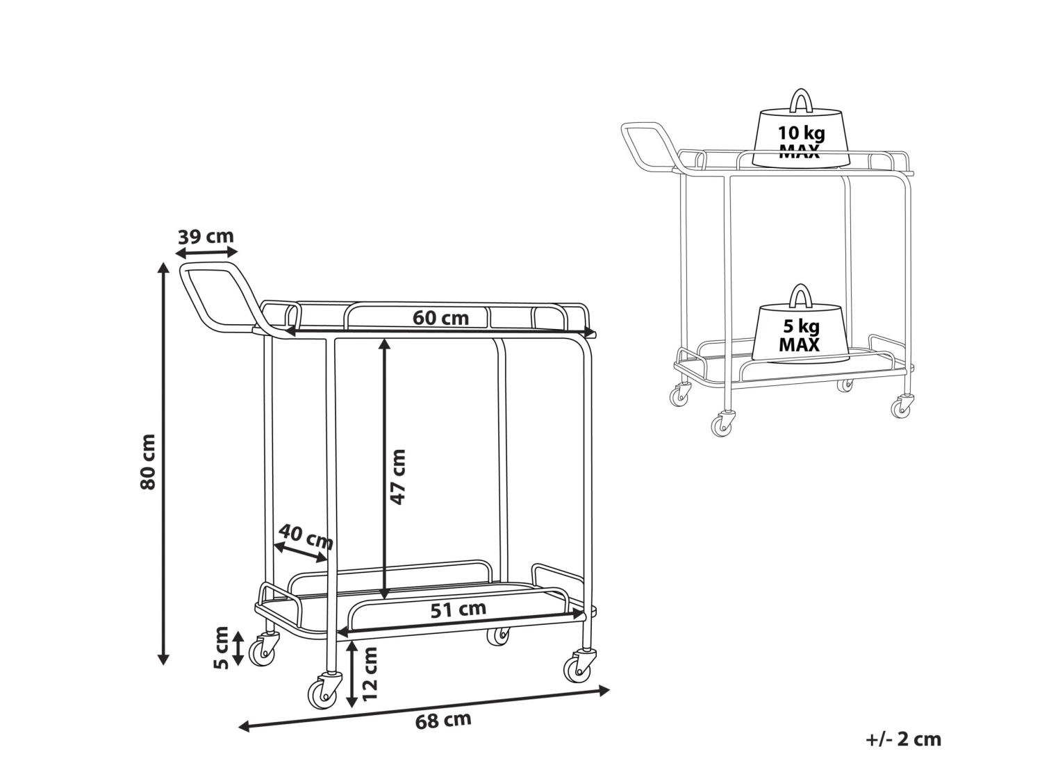 Keukentrolley Goud/terazzo GALENA - Afbeelding 8