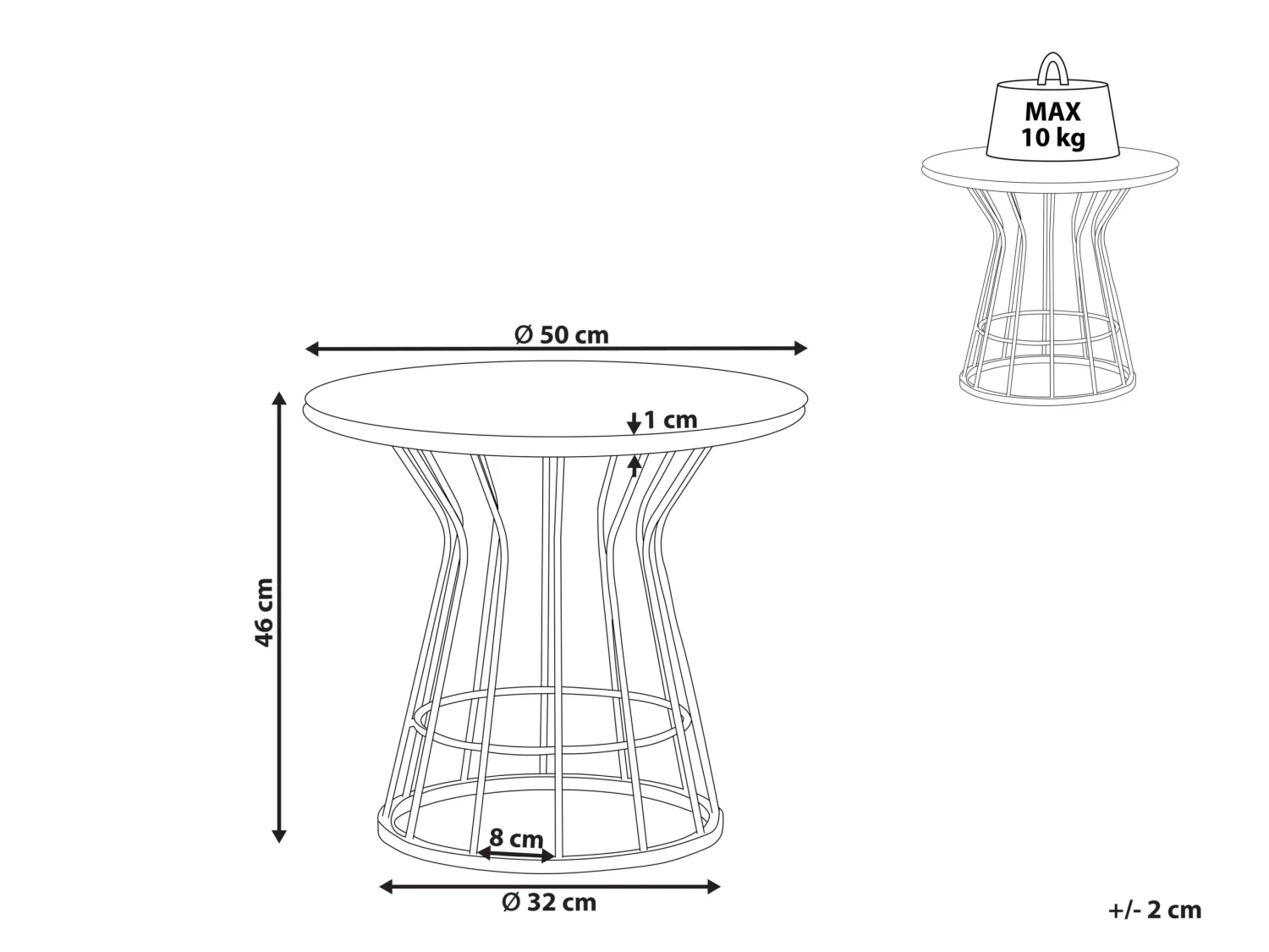 Salontafel Wit/goud CONCAN - Afbeelding 9