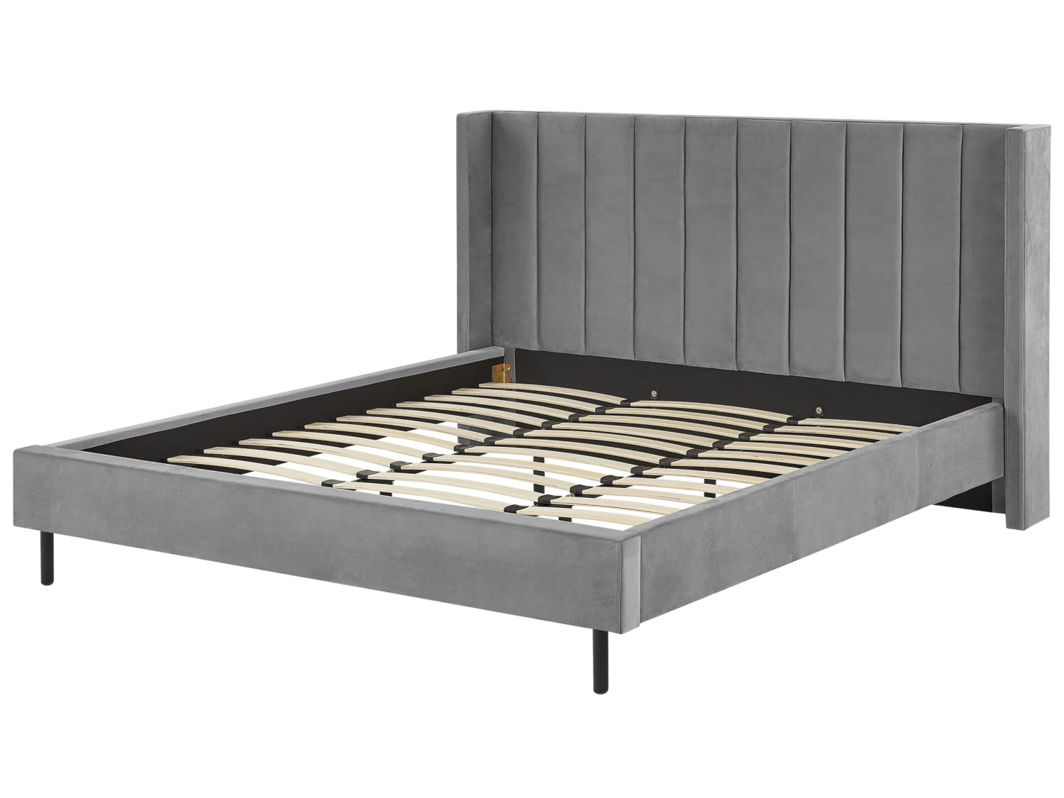 Bed Fluweel Grijs In Diverse Formaten VILLETTE - Afbeelding 5