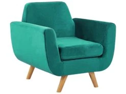 Fauteuil Verwisselbare Hoes Fluweel Groen BERNES