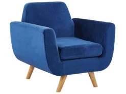 Fauteuil Verwisselbare Hoes Fluweel Blauw BERNES