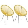 Stoel Set Van 2 Rotan Geel ACAPULCO II