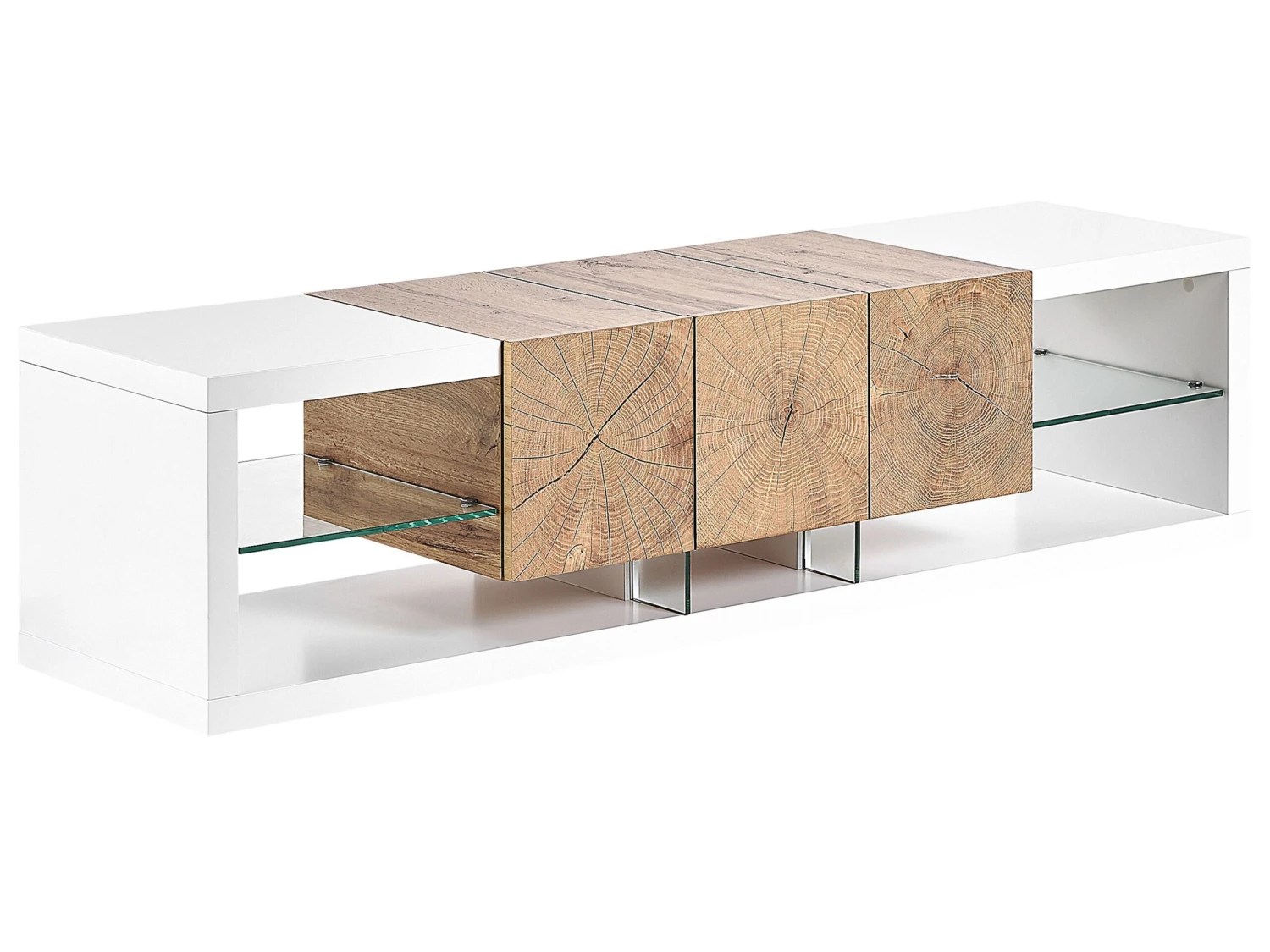 TV-meubel Wit/lichtbruin FULERTON