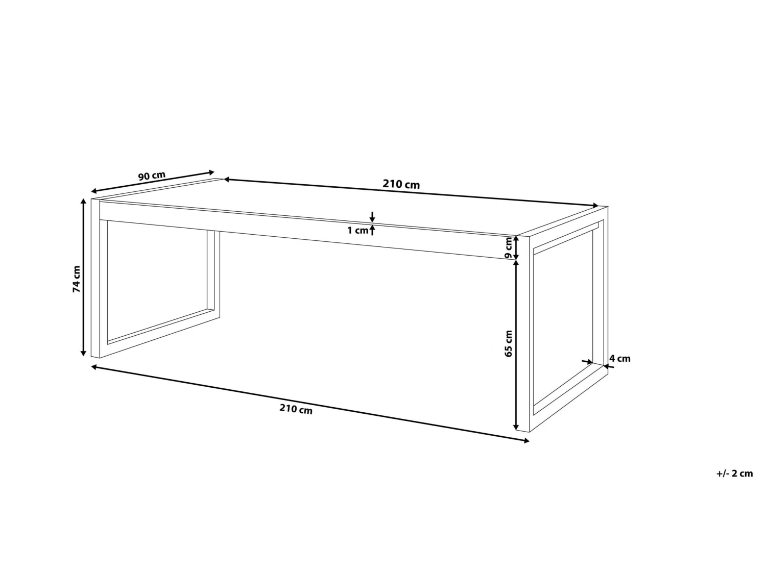 Tuintafel Aluminium Grijs/wit 210 X 90 Cm BACOLI - Afbeelding 6