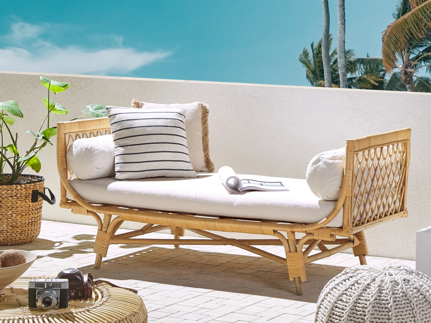 Tuinbank Rotan Natuurlijk/beige BALLAO - Afbeelding 2