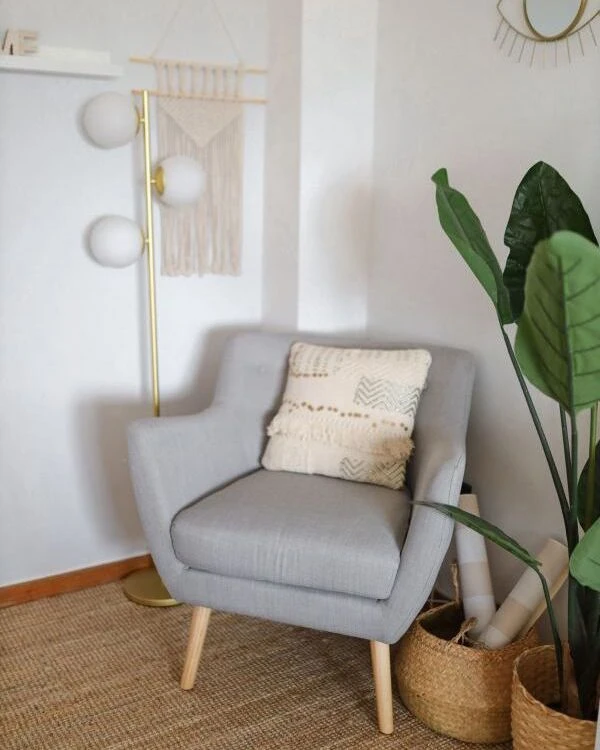 Fauteuil Stof Grijs DRAMMEN - Afbeelding 3