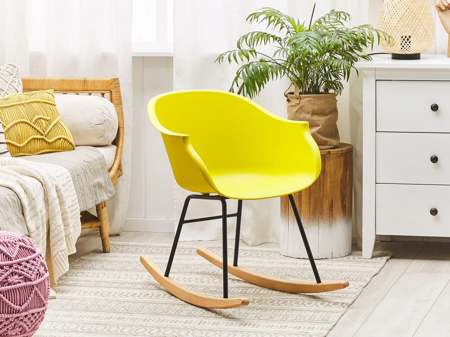 Schommelstoel Kunststof Geel HARMONY - Afbeelding 2