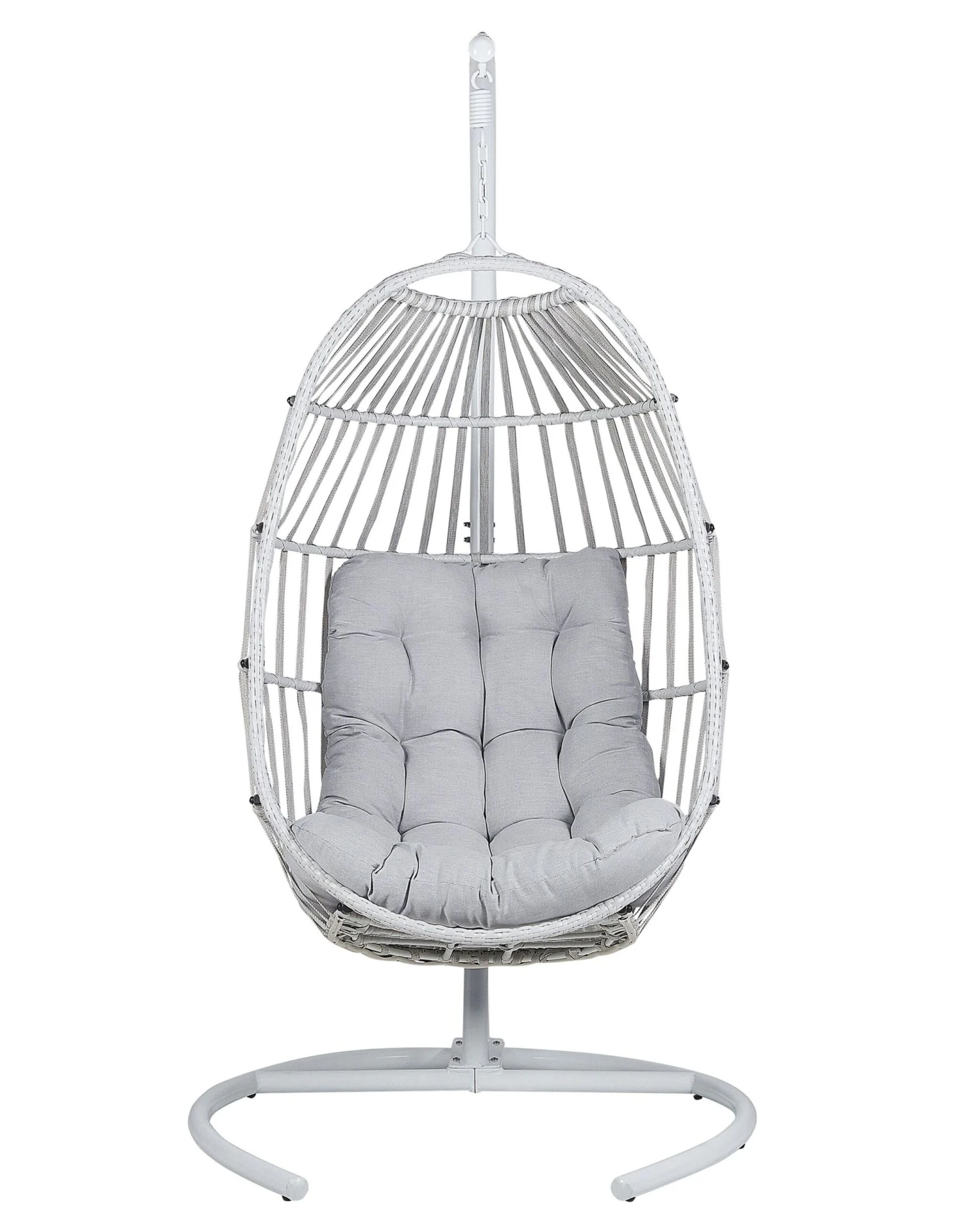 Hangstoel Met Standaard Wicker Lichtgrijs SESIA - Afbeelding 6