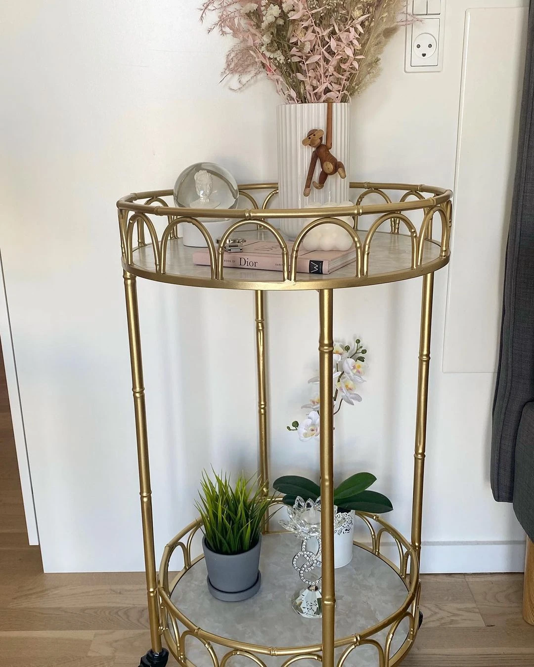 Keukentrolley Goud/marmer-look SHAFTER - Afbeelding 3