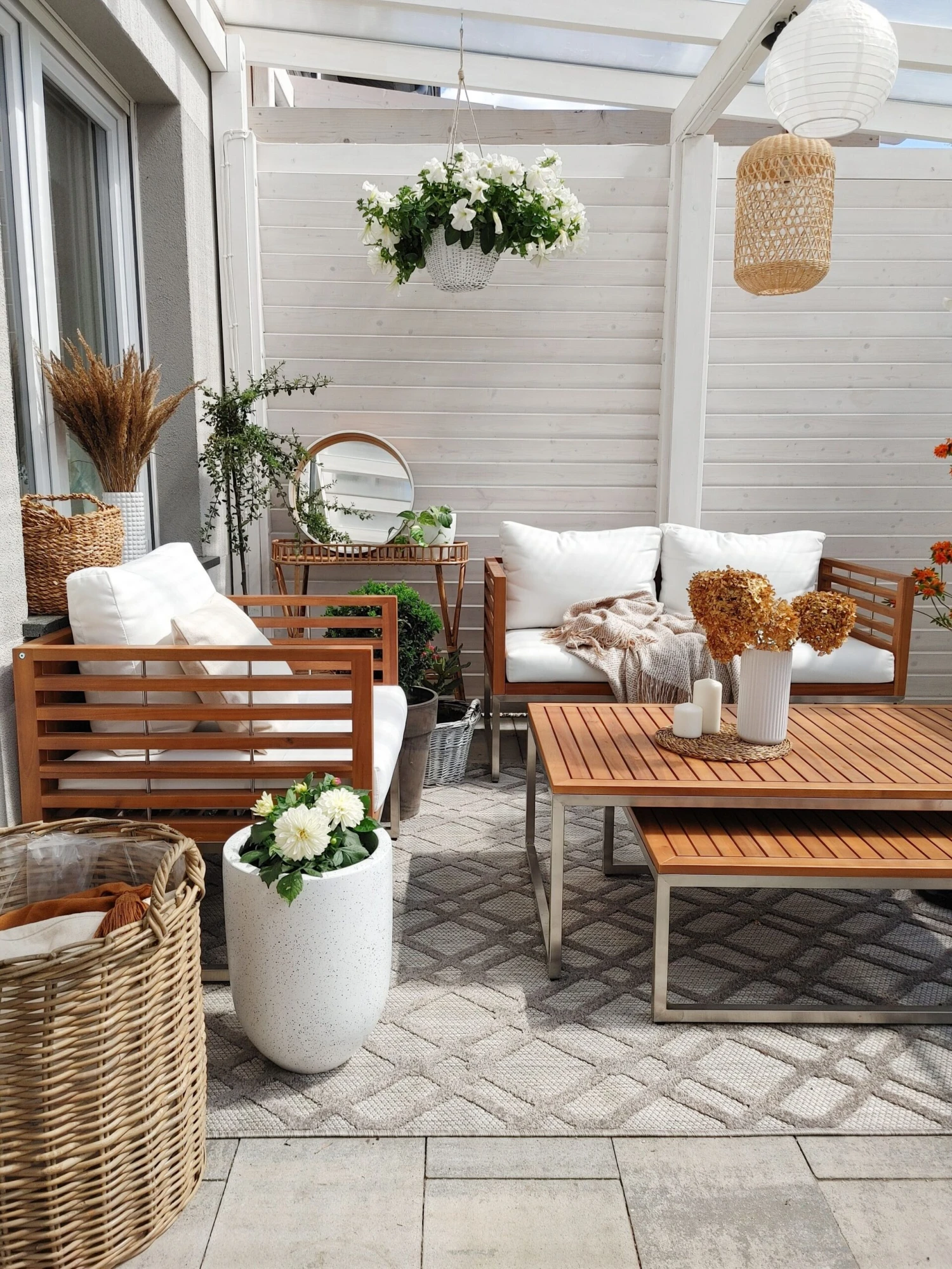 Loungeset 4-zits Acaciahout Wit BERMUDA - Afbeelding 6