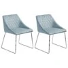 Eetkamerstoel Set Van 2 Fluweel Lichtblauw ARCATA