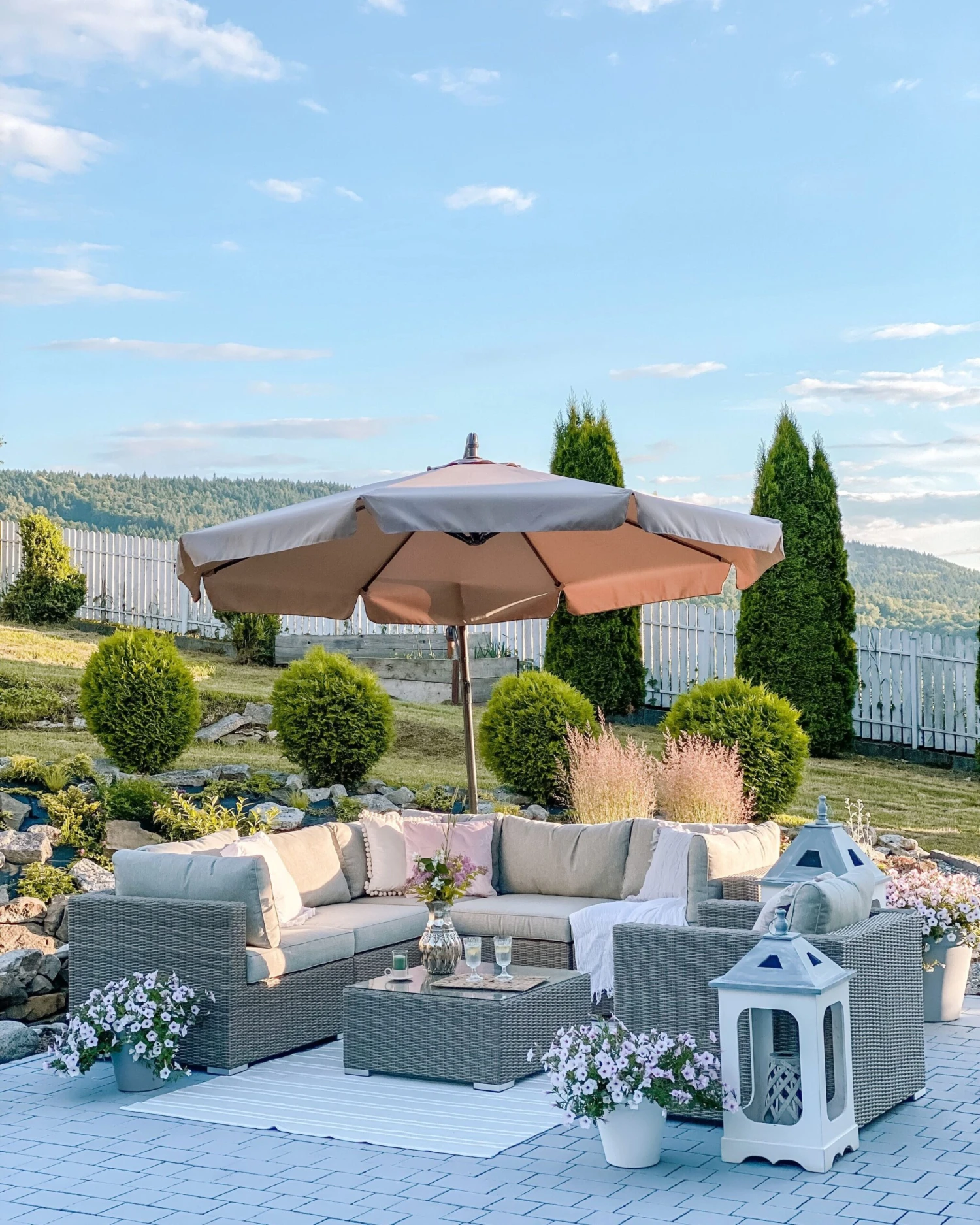 Loungeset 6-zits Rotan Taupe Linkszijdig CONTARE - Afbeelding 7