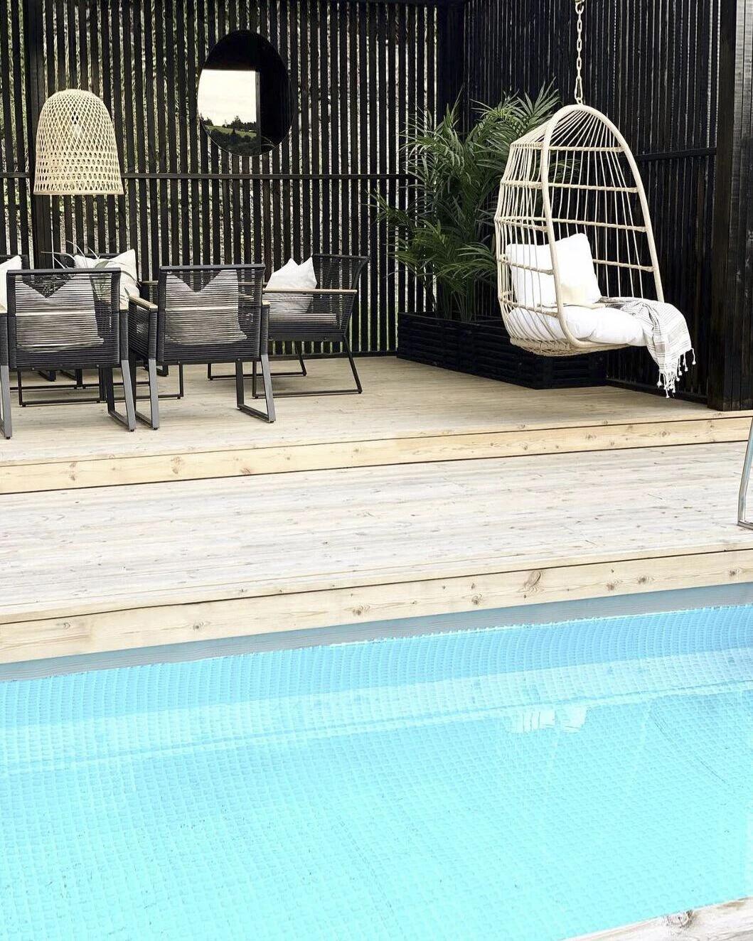 Hangstoel Met Standaard Rotan Natuurlijk ALLERA - Afbeelding 4