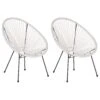 Stoel Set Van 2 Rotan Wit ACAPULCO II