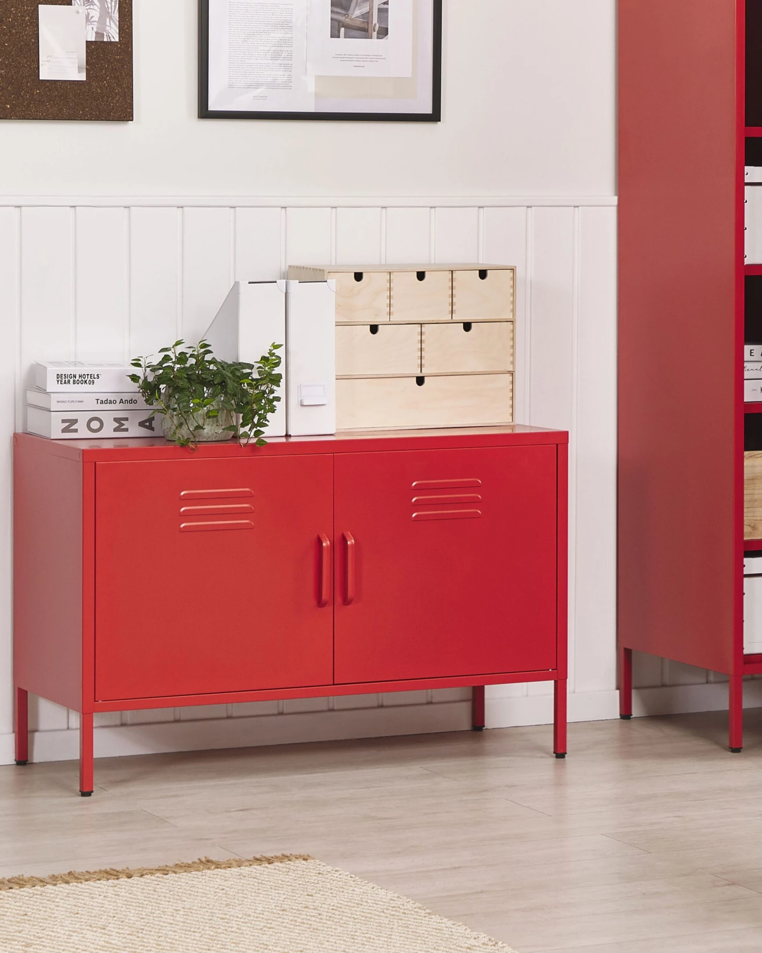 Sideboard Chromestaal Rood URIA - Afbeelding 2