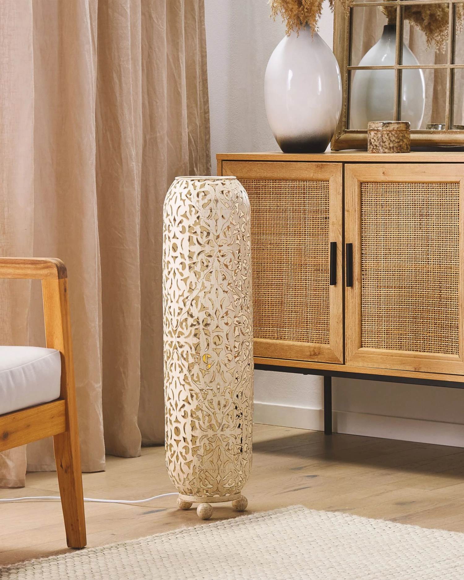 Staande Lamp Crème/goud MURES - Afbeelding 3