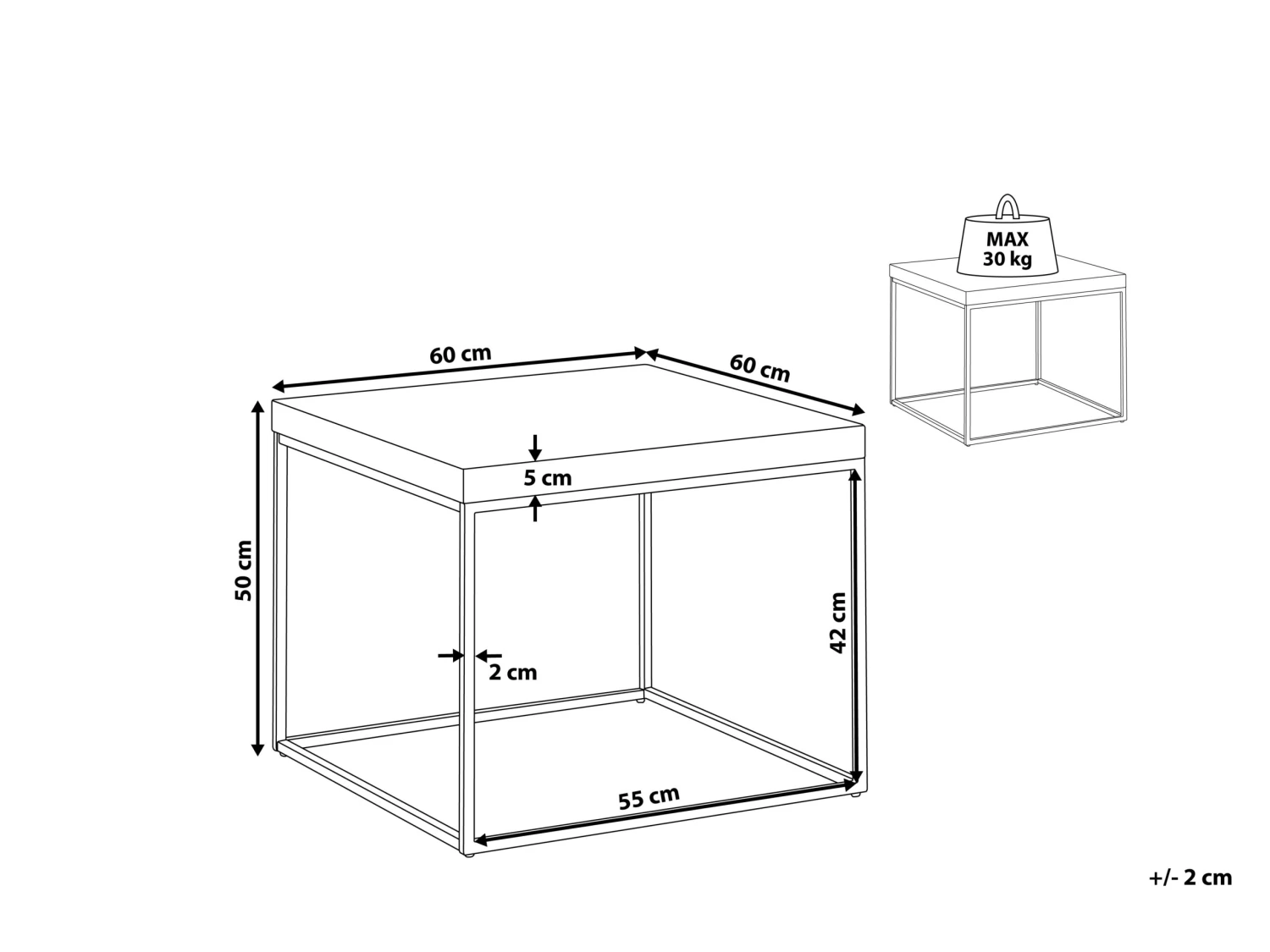 Bijzettafel Donkerbruin DELANO - Afbeelding 7