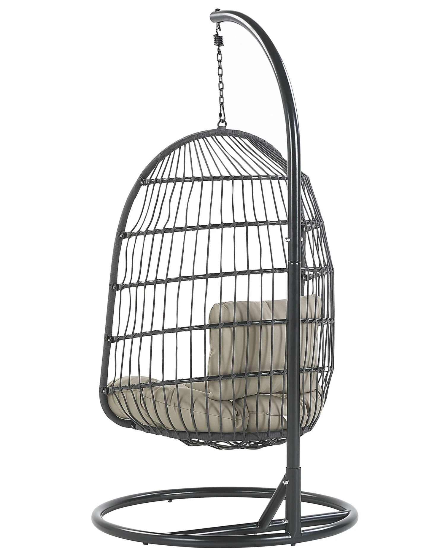 Hangstoel Met Standaard Rotan Zwart ALLERA - Afbeelding 6