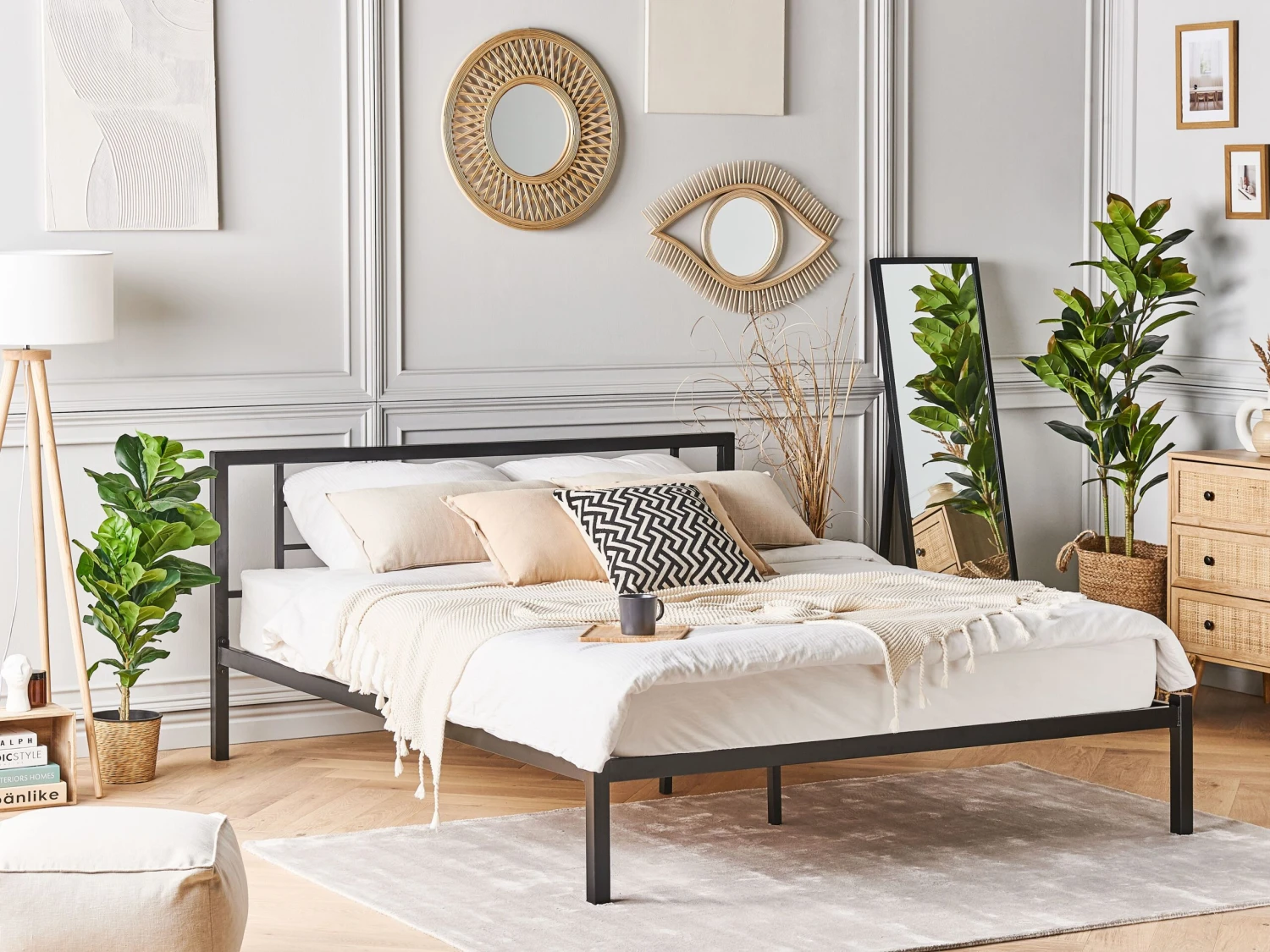 Bed Metaal Zwart In Diverse Formaten CUSSET - Afbeelding 2