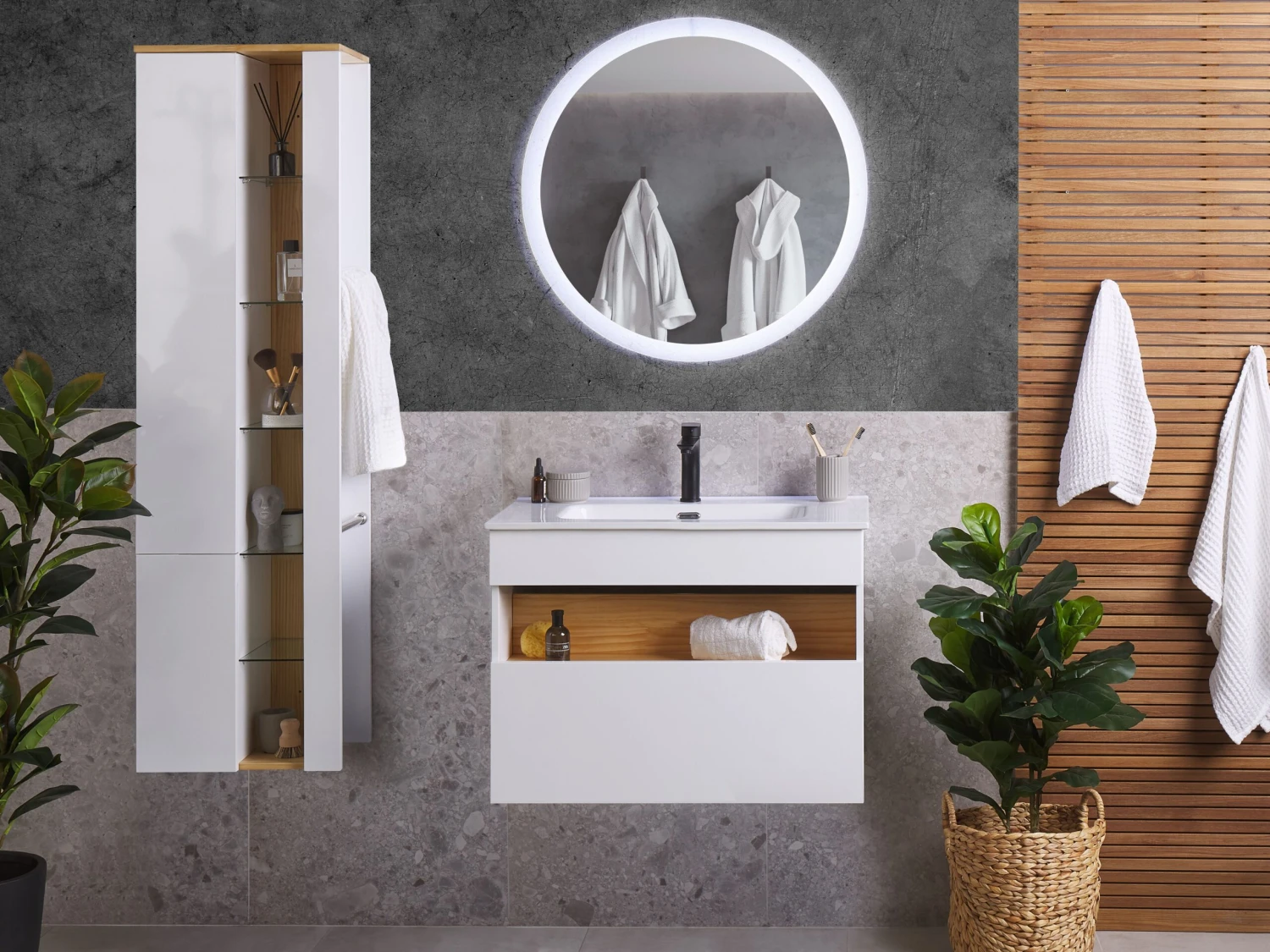 3-delige Badkamermeubelset Wit FIGUERES - Afbeelding 2