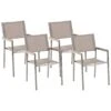Tuinstoelen Set Van 4 RVS Beige GROSSETO