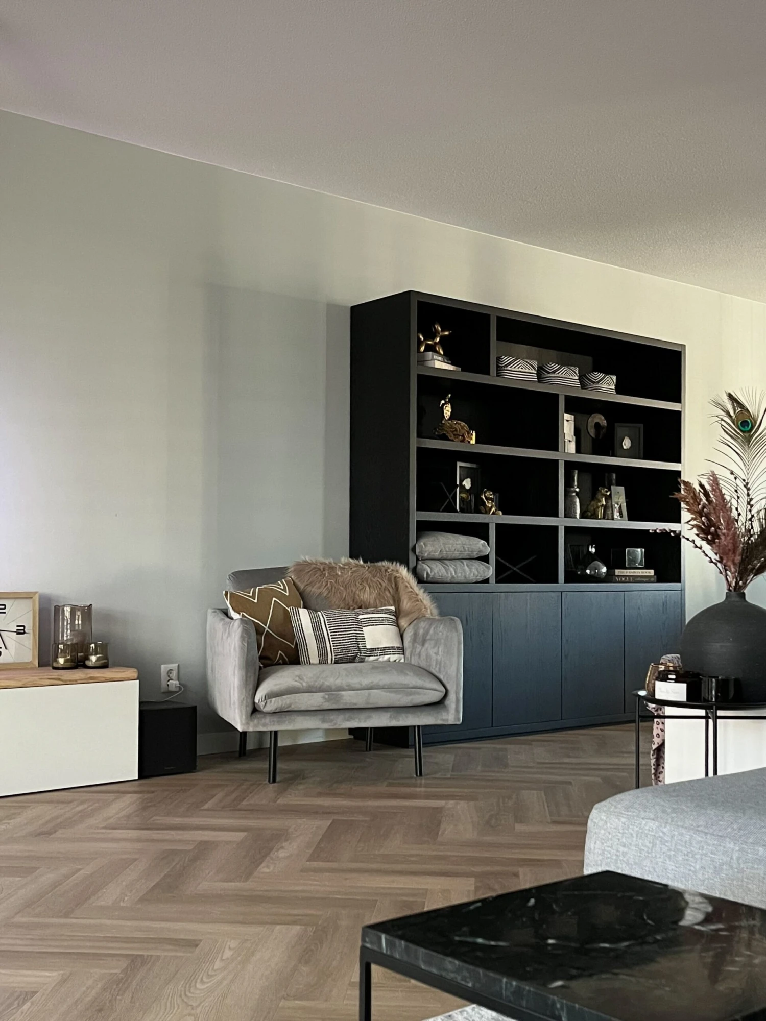 Fauteuil Fluweel Grijs VINTERBRO - Afbeelding 6