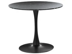 Eettafel Zwart Marmer Look ⌀ 90 Cm BOCA