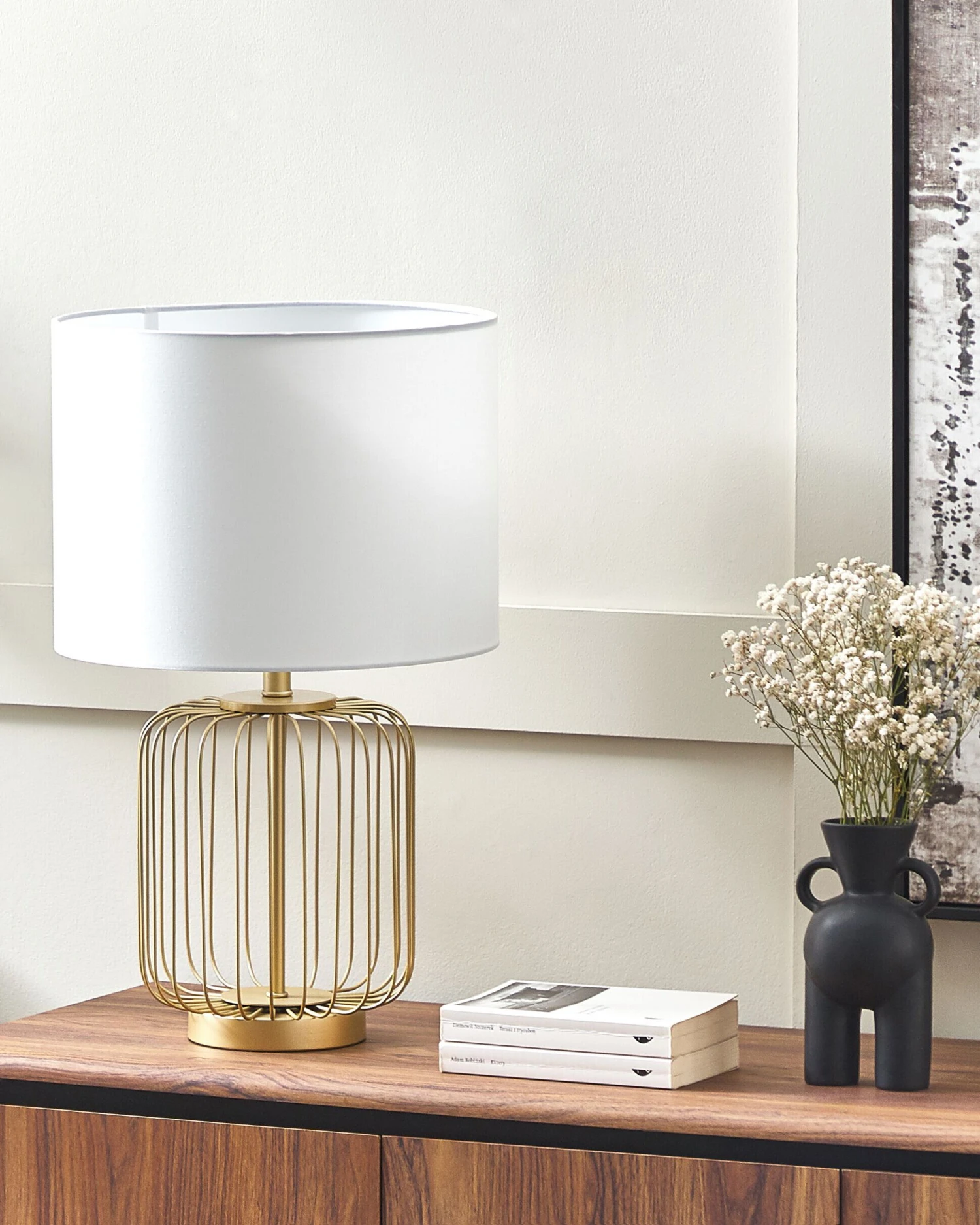 Tafellamp Metaal Wit/goud THOUET - Afbeelding 5