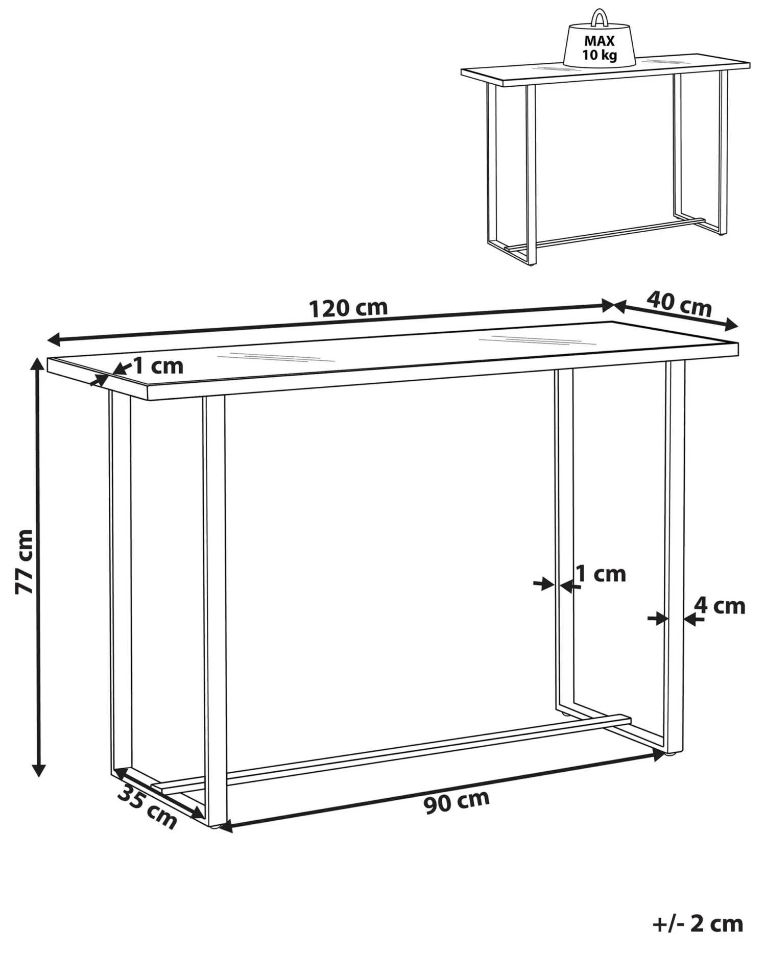 Consoletafel Marmerlook Wit/zilver PLANO - Afbeelding 7