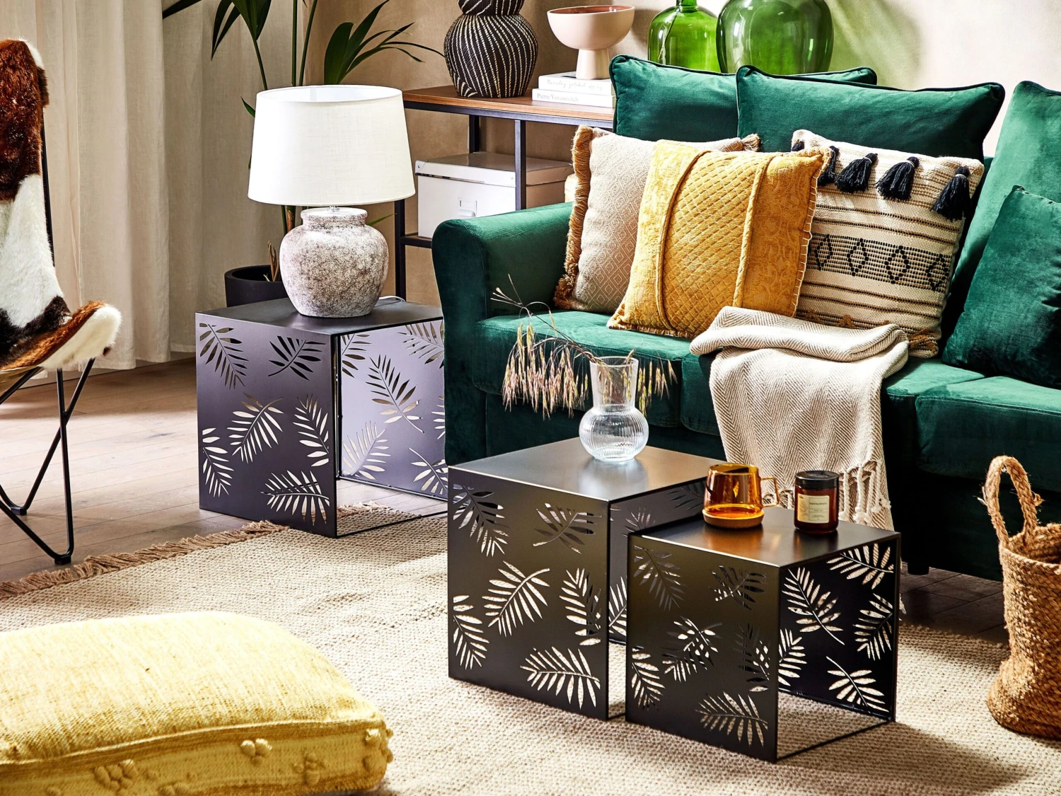 Salontafel Set Van 3 Zwart WALDO - Afbeelding 3