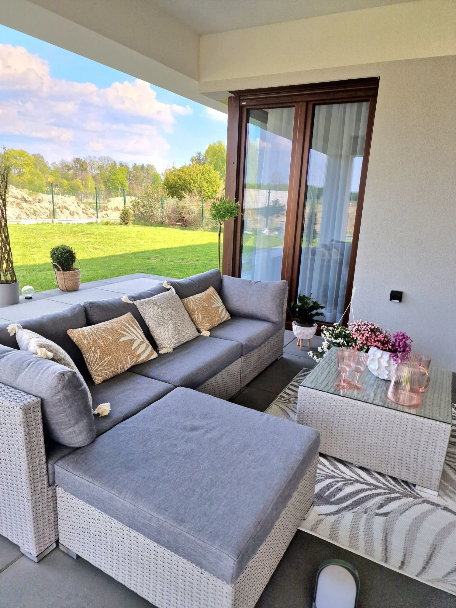 Loungeset 4-zits Rotan Grijs Linkszijdig SANO II - Afbeelding 5