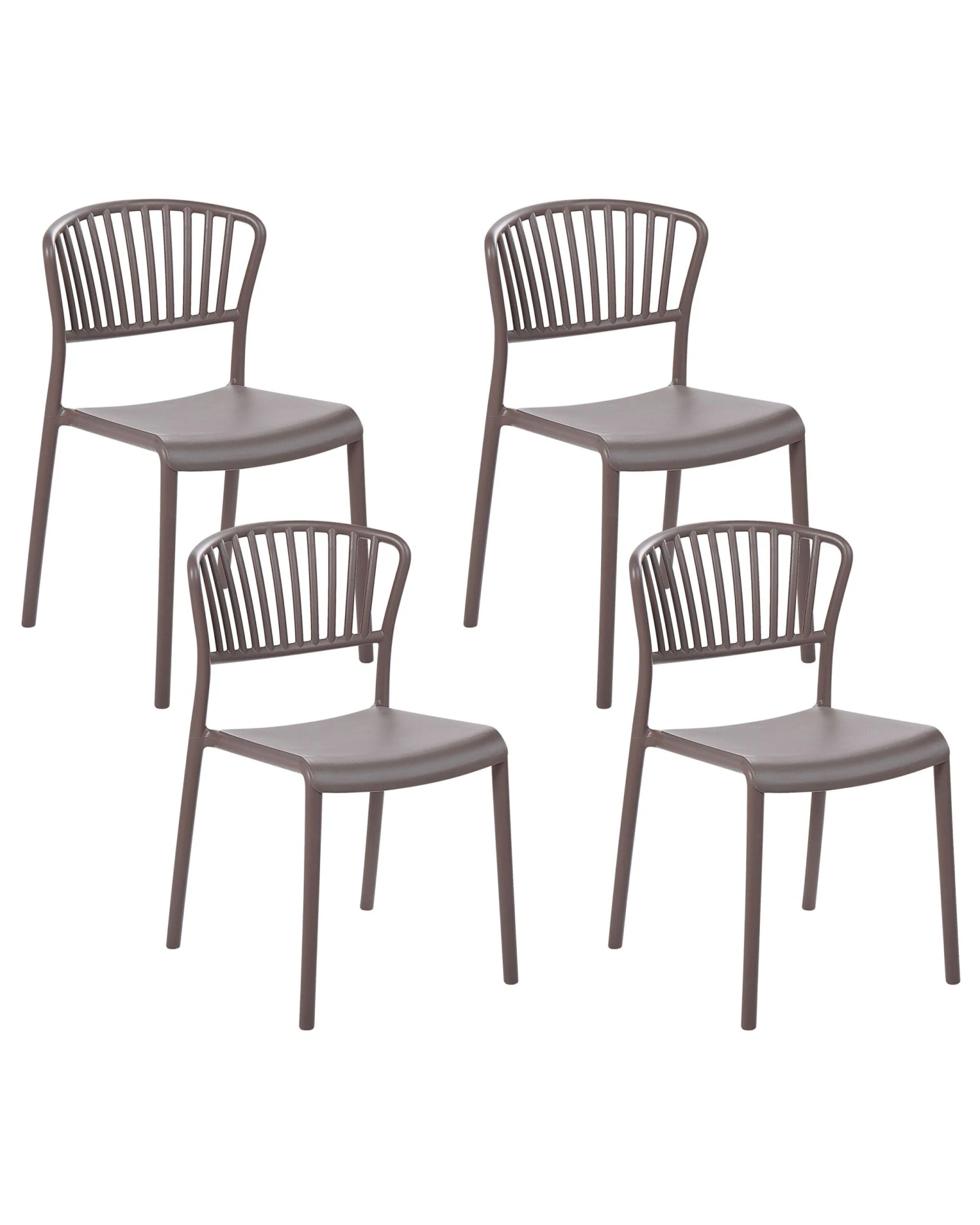 Eetkamerstoel Set Van 4 Kunststof Taupe GELA