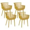 Eetkamerstoel Set Van 4 Kunststof Geel PESARO