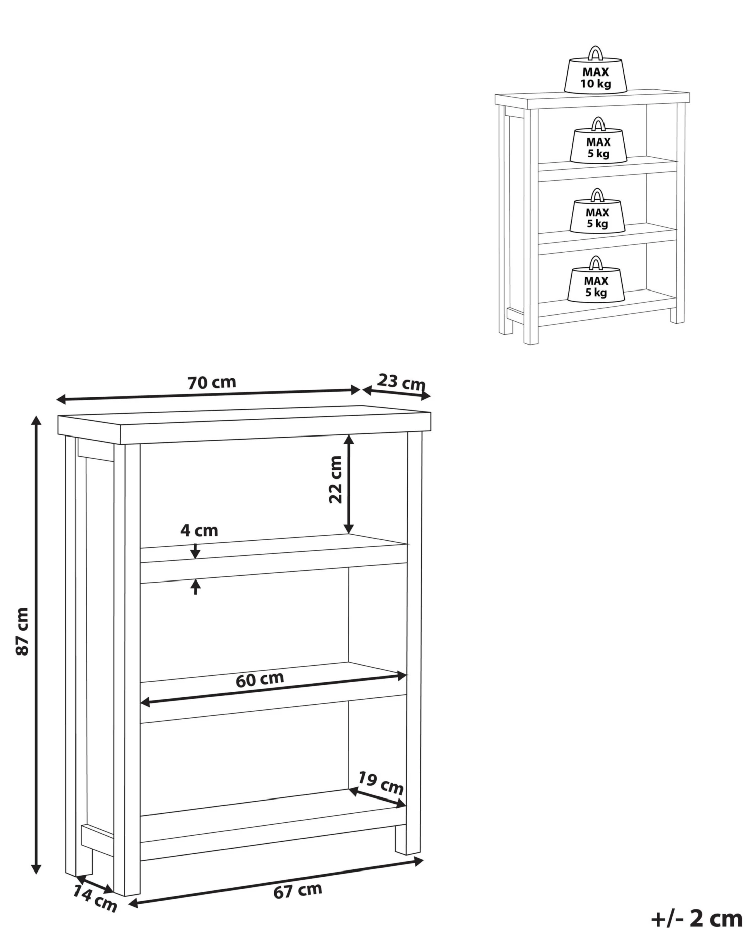 Boekenkast 3 Planken Grijs CLIO - Afbeelding 8