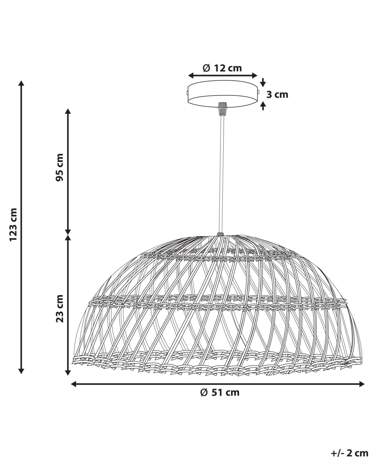 Hanglamp Rotan RAVINE - Afbeelding 9