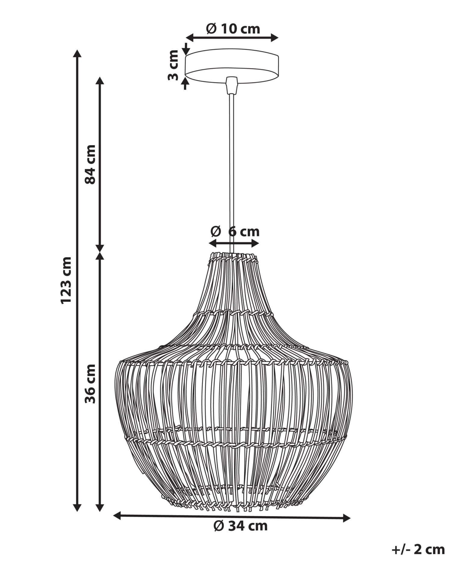 Hanglamp Rotan MAZOWE - Afbeelding 9