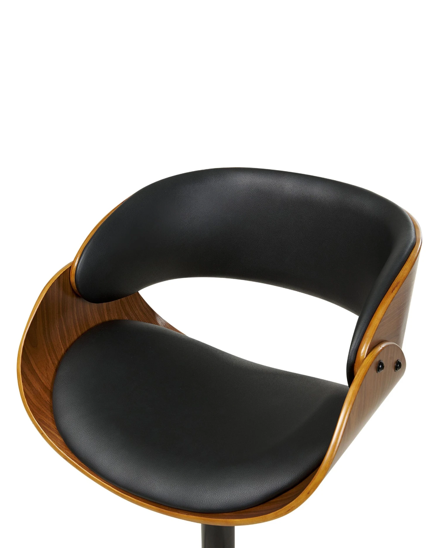 Draaibare Barkruk Donker Hout Met Zwart BAKU II - Afbeelding 5