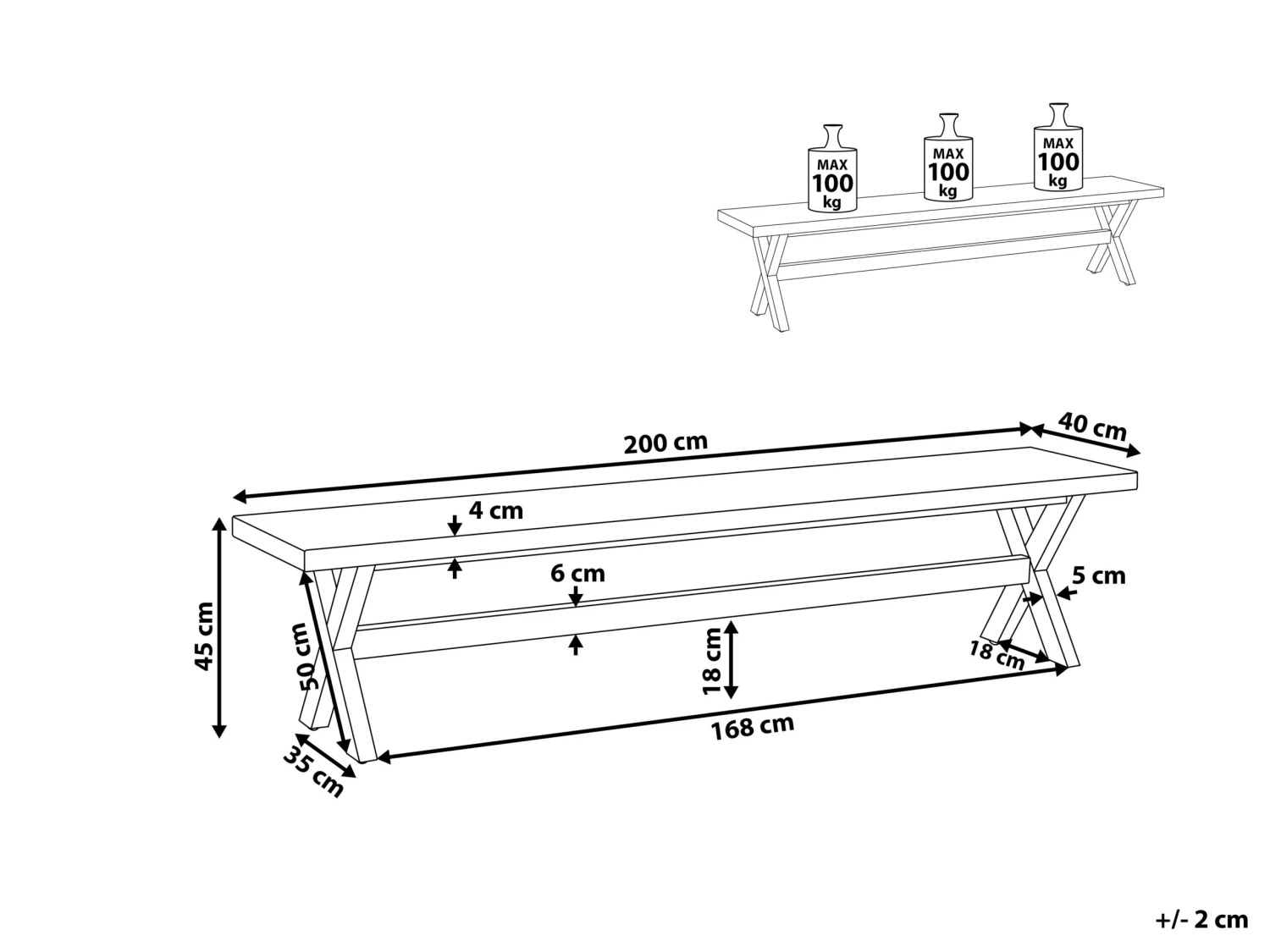 Tuinbank Beton Wit OLBIA - Afbeelding 6