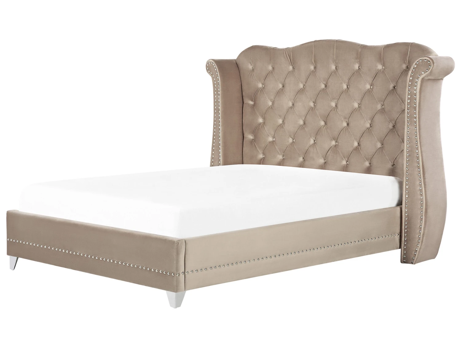 Bed Fluweel Taupe In Diverse Formaten AYETTE