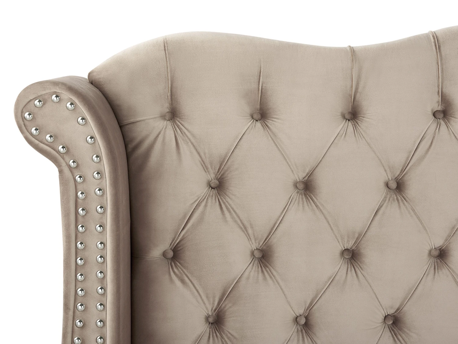 Bed Fluweel Taupe In Diverse Formaten AYETTE - Afbeelding 7